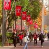 Students walking on campus
